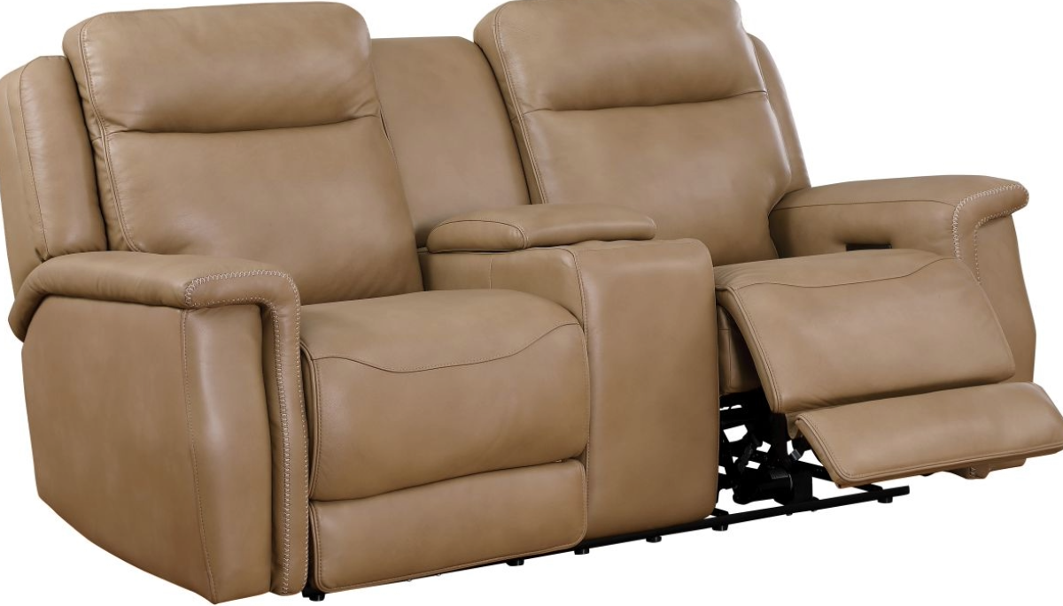 Fischer Saddle Leather Power Reclining Loveseat by Leather Italia USA