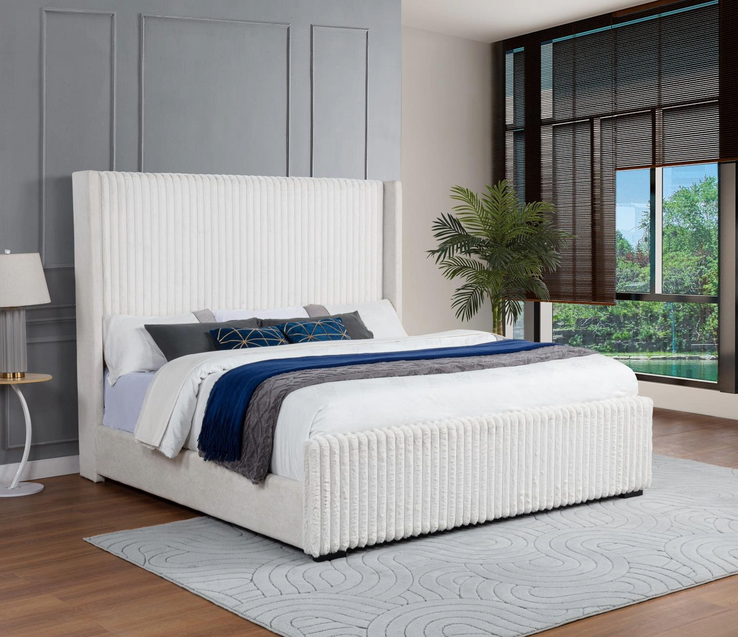 Gianni Cream Panel Bed by Massa Gallery