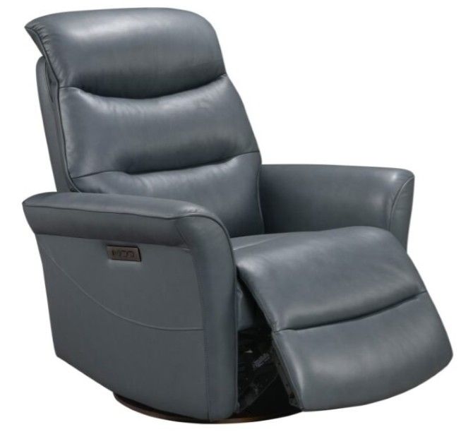 Leather Italia™ Cambria Hollister Blue Power Swivel Glider Recliner