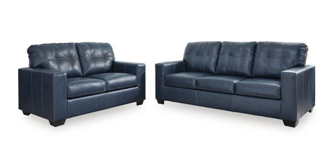 Santorine Ocean Leather Sofa and Loveseat Set