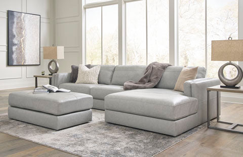 Amiata Gray Oversized Accent Ottoman