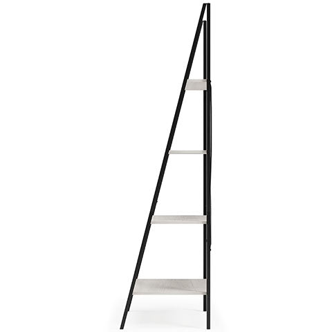 Bayflynn White and Black 4 Tier Bookcase