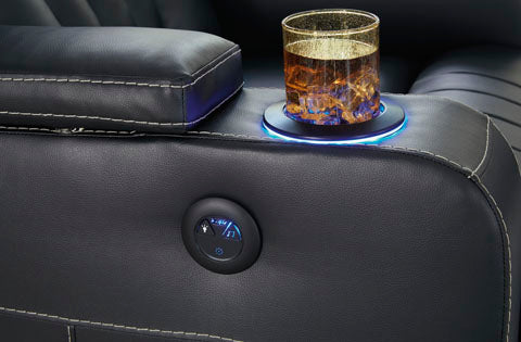 Center Point Black Reclining Sofa and Loveseat Set