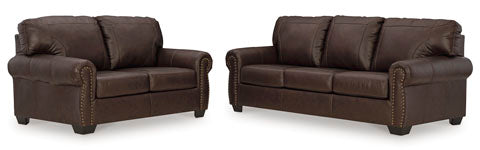 Colleton Dark Brown Sofa and Loveseat Set