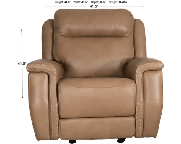 Fischer Saddle Leather Power Reclining Recliner by Leather Italia USA