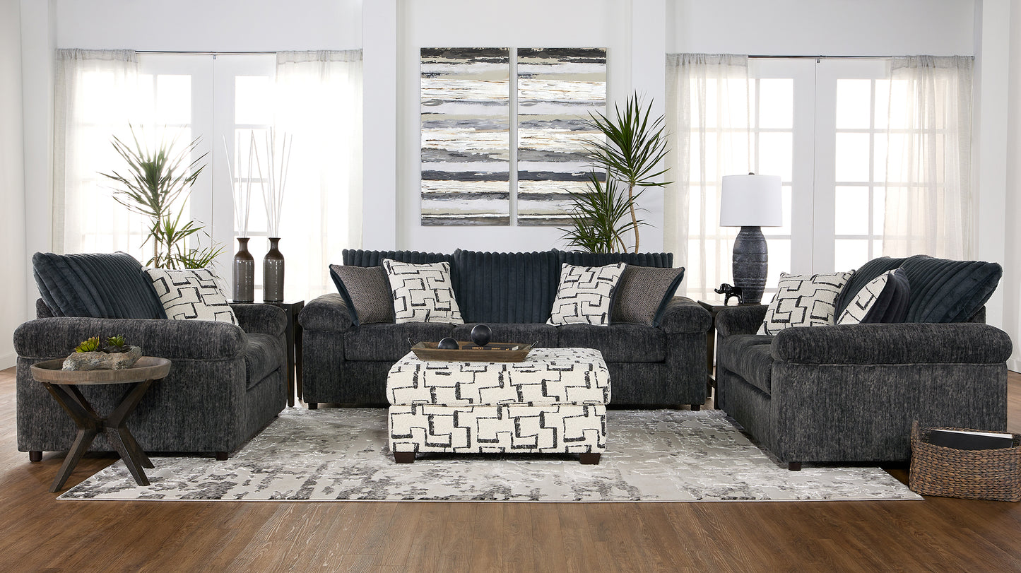 Galactic Charcoal Sofa and Loveseat Set