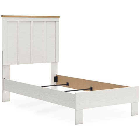 Linnocreek White Twin Panel Bed