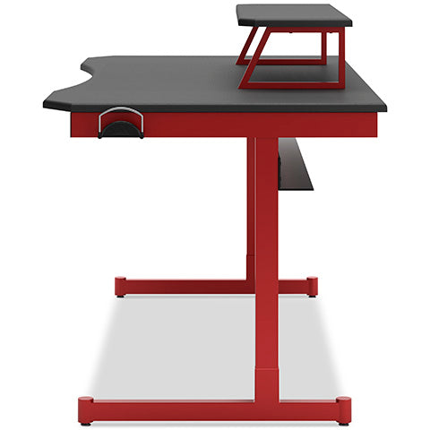 Lynxtyn Red Home Office Desk with Monitor Stand