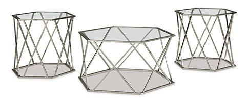 Madanere Chrome Finish Coffee and End Tables