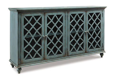Mirimyn Antique Teal Accent Cabinet