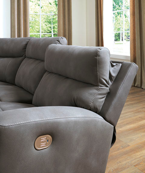 Next-Gen Slate DuraPella Power Reclining Sofa and Loveseat Set