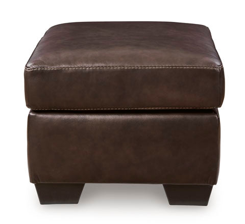 Santorine Dark Brown Leather Ottoman