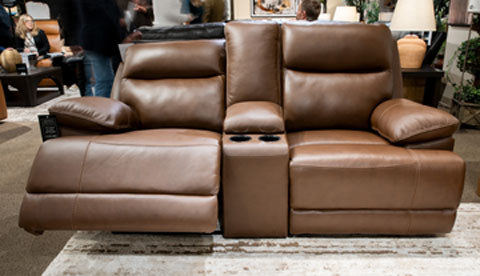 VonRyan Tobacco Power Reclining Sofa and Loveseat Set