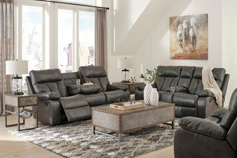 Willamen Quarry Reclining Loveseat with Console