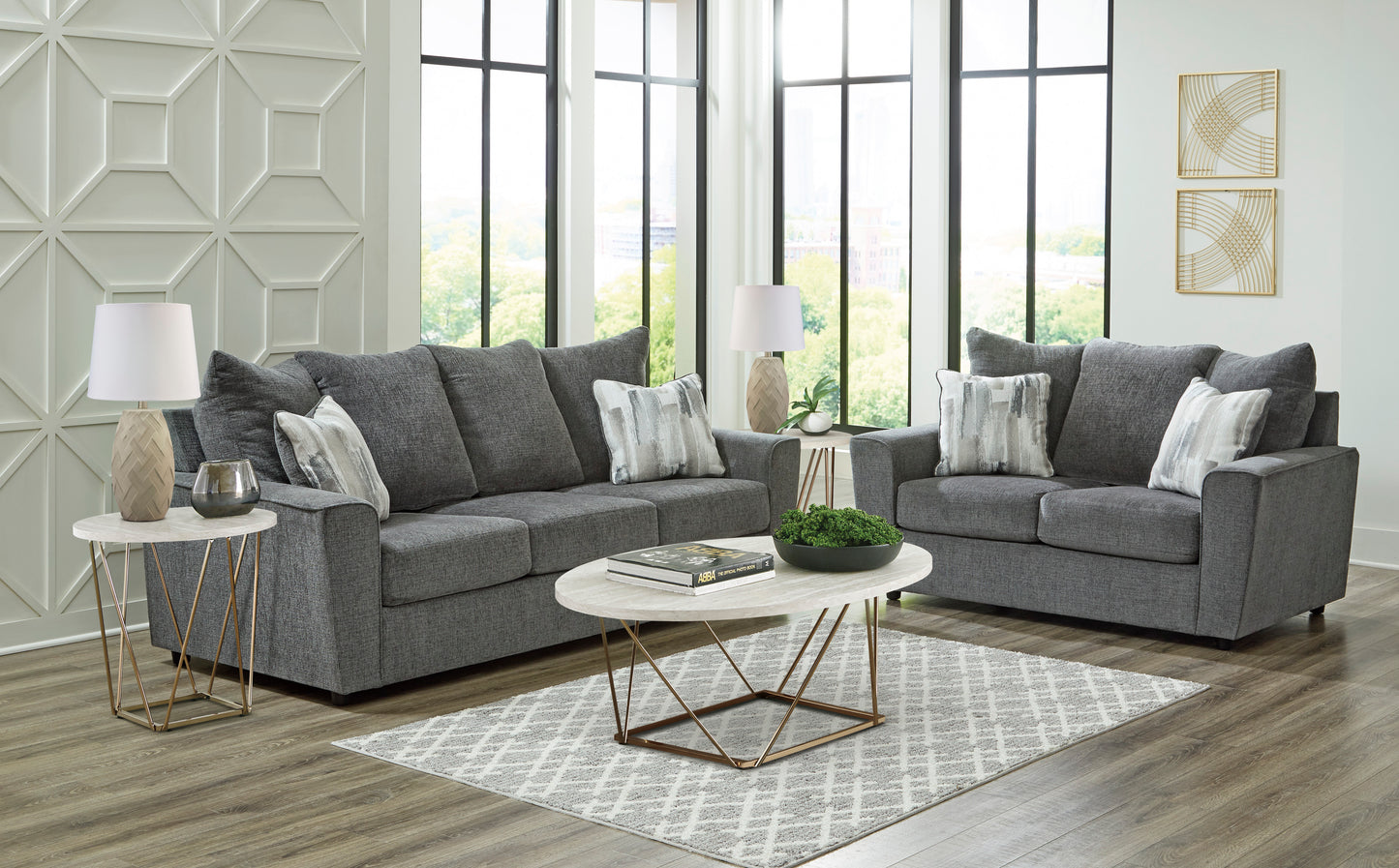 Signature Stairatt Grey Loveseat