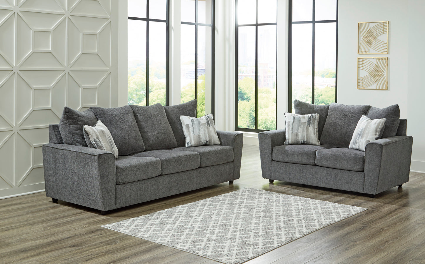 Signature Stairatt Grey Loveseat