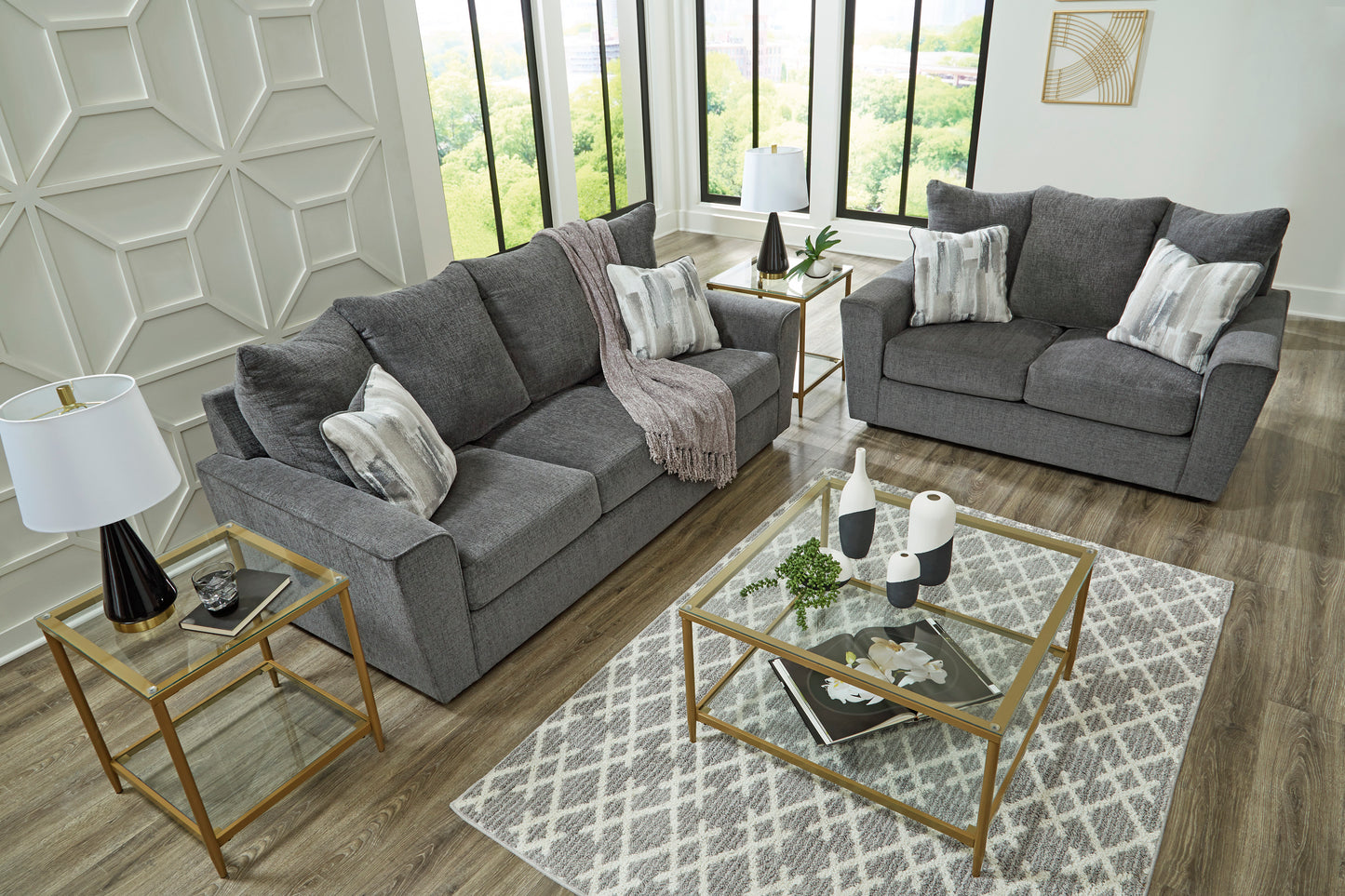 Signature Stairatt Grey Loveseat