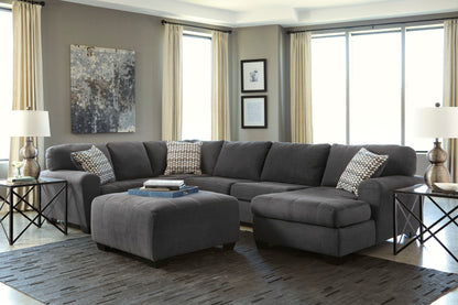 Signature Designer Ambee Grey Three Piece Sectional with Chaise Lounge