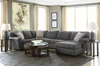 Signature Designer Ambee Grey Three Piece Sectional with Chaise Lounge