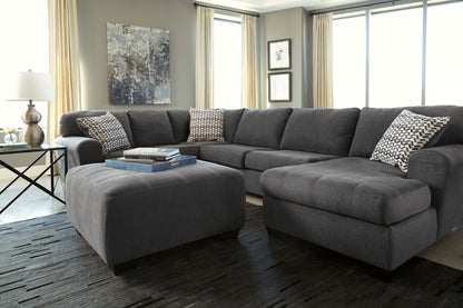 Signature Designer Ambee Grey Three Piece Sectional with Chaise Lounge