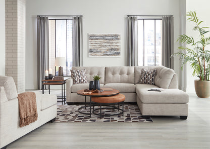 Pebble Two Piece Sectional with Chaise Lounge