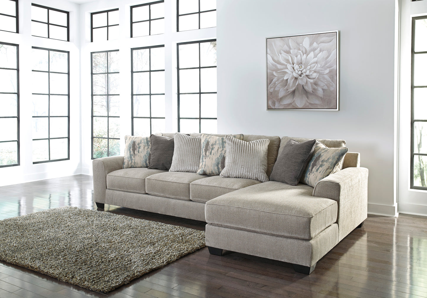 Ardsley Light Gray 2-Piece Sectional Sofa with Chaise