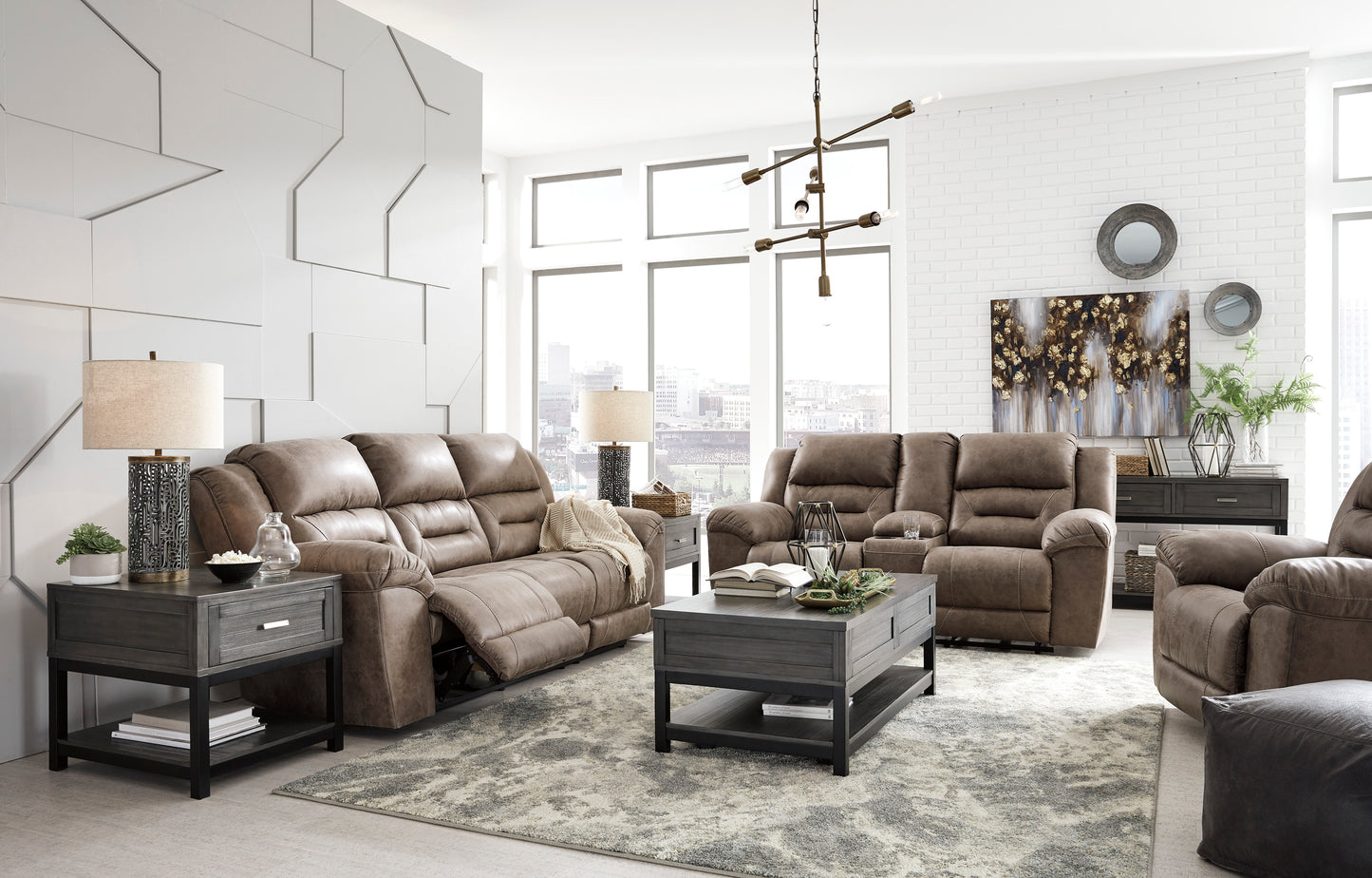 Stoneland Fossil Sand Reclining Loveseat