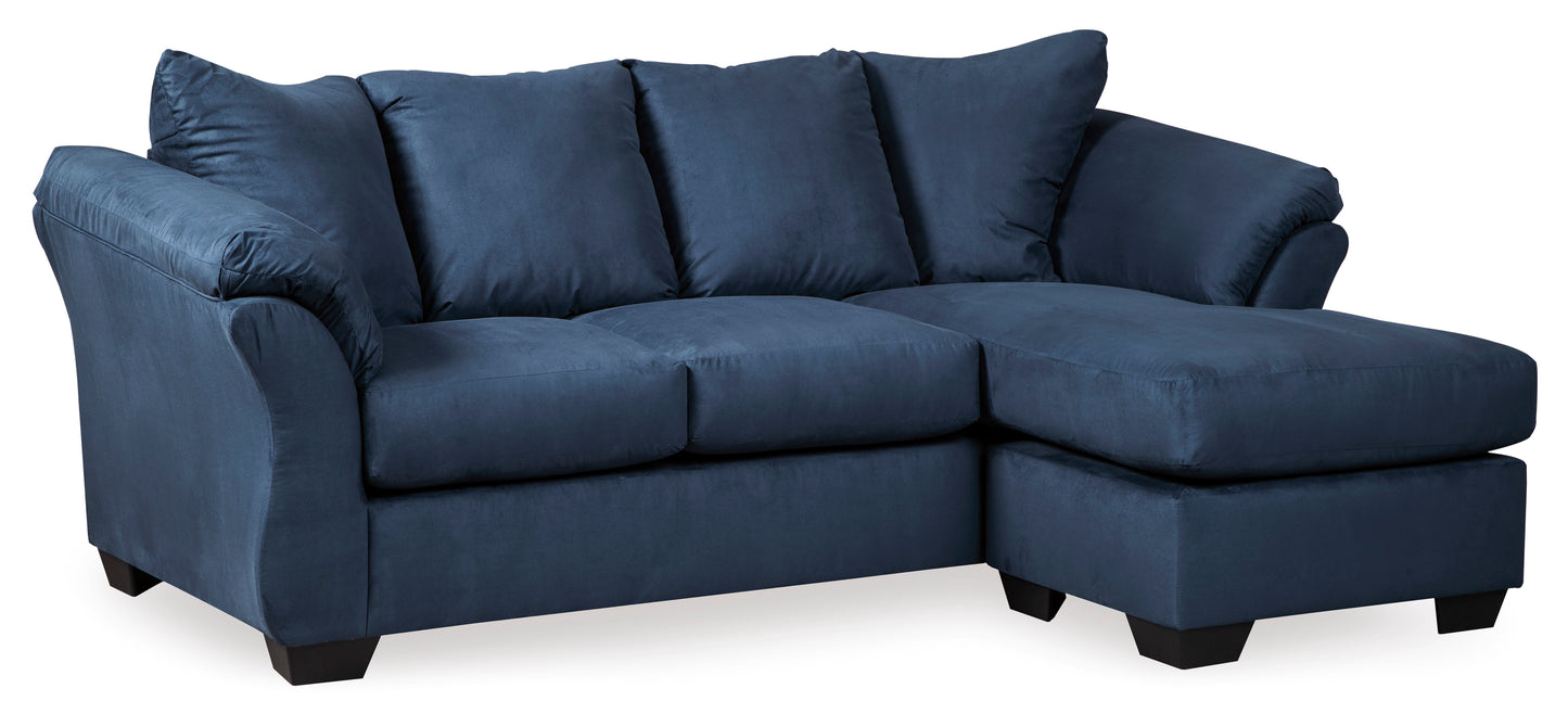 Darcy Blue Sofa-chaise Two Piece Sectional