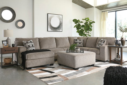 Ballinsloe Platinum Grey Three Piece Sectional with Chaise