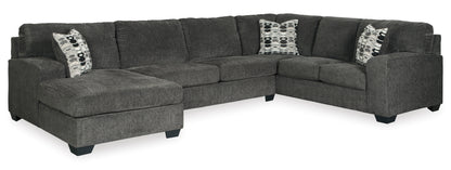 Ballinasloe Smoke Grey Three Piece Sectional with Chaise