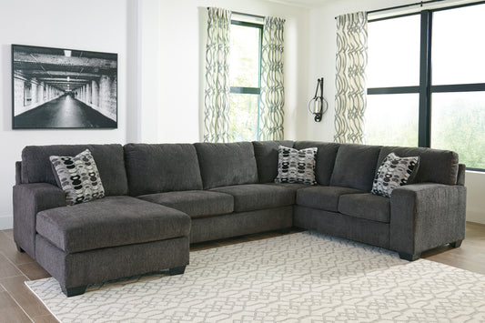 Ballinasloe Smoke Grey Three Piece Sectional with Chaise