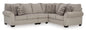 Claireah Light Grey 3-Piece Sectional