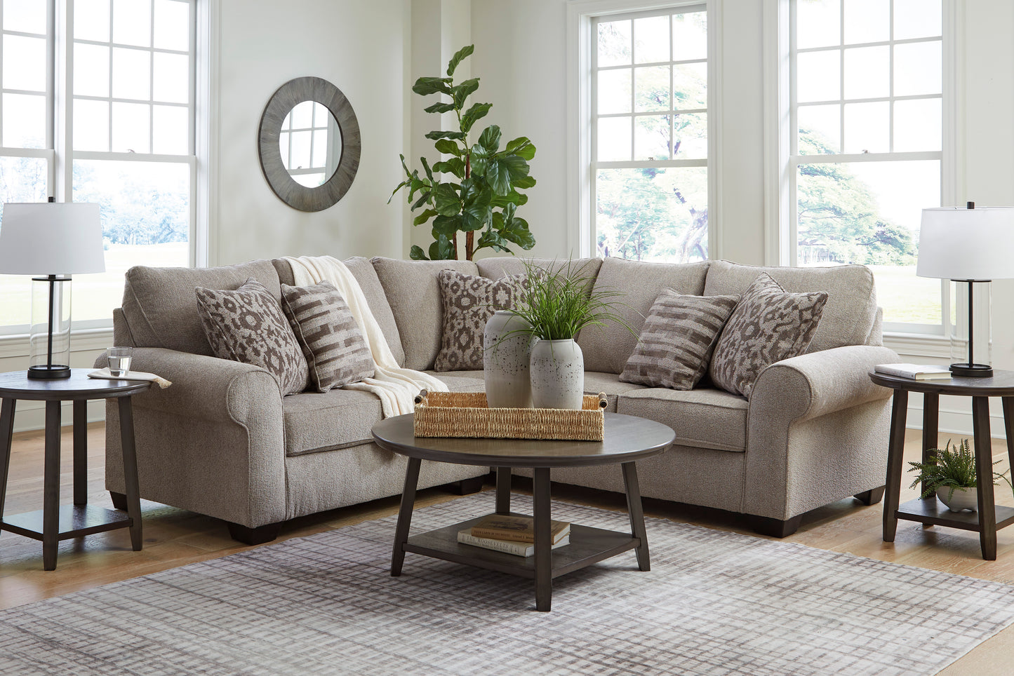 Claireah Light Grey 2-Piece Sectional