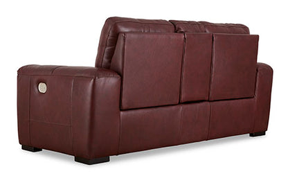 Alessandro Garnet Power Reclining Loveseat with Console