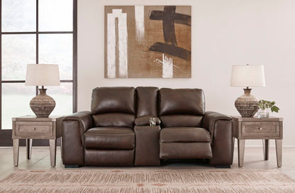 Alessandro Garnet Power Reclining Loveseat with Console