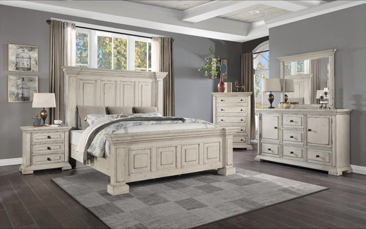 Amelio Rustic White Bedroom Set