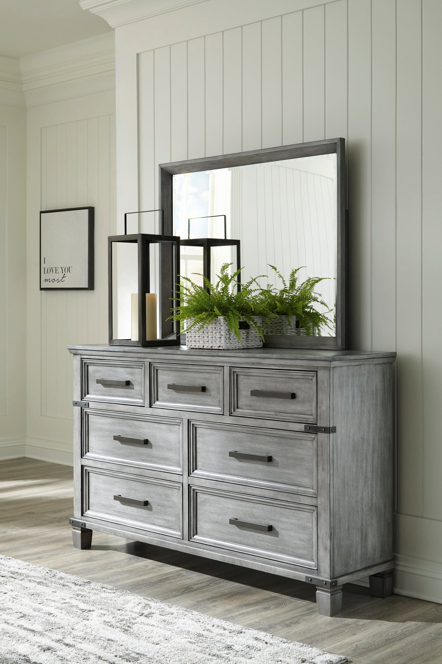 Russelyn Urban Farmhouse Grey Finish Wood Furniture