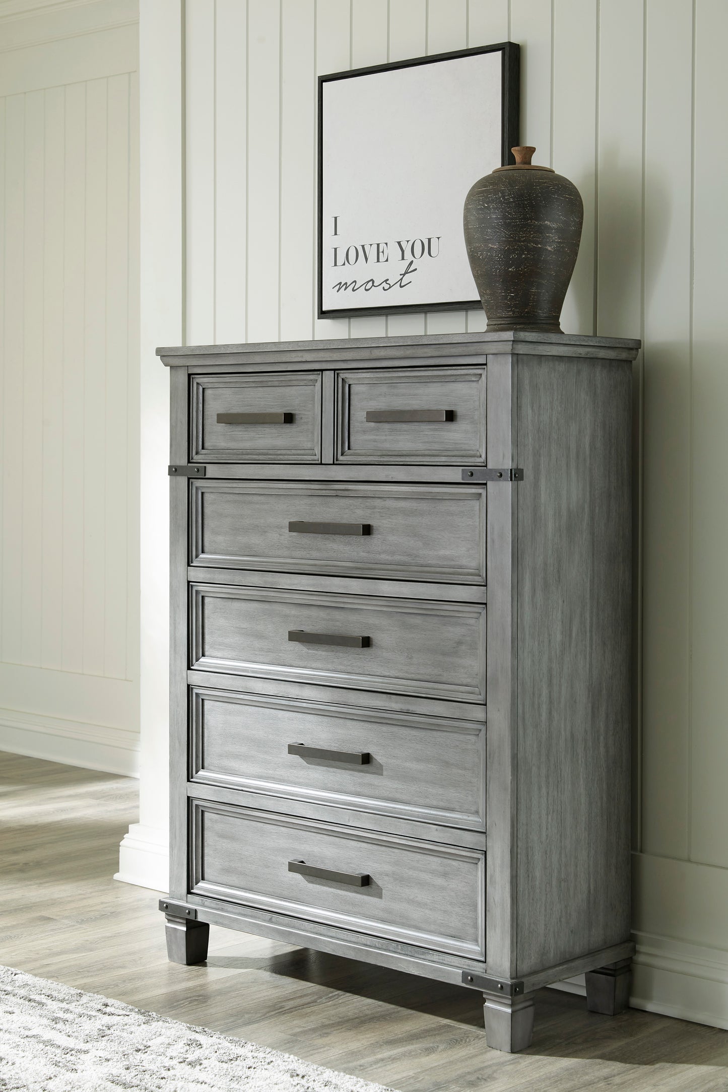 Russelyn Urban Farmhouse Grey Finish Wood Furniture