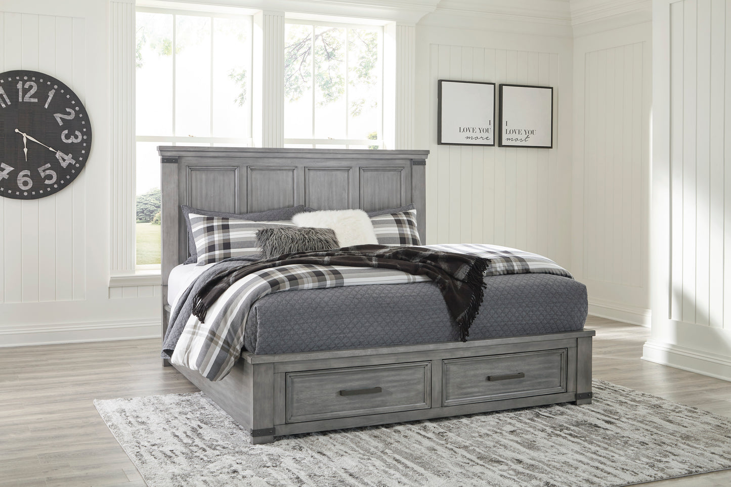 Russelyn Urban Farmhouse Grey Finish Wood Furniture