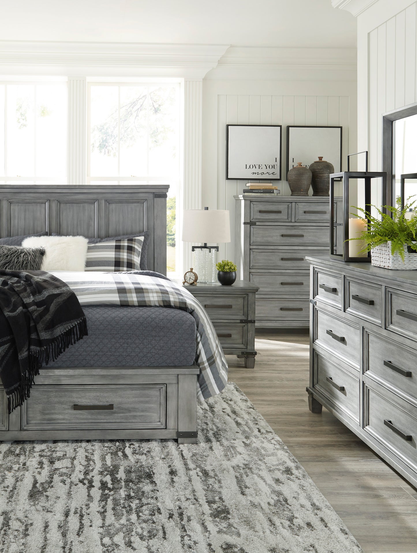 Russelyn Urban Farmhouse Grey Finish Wood Furniture