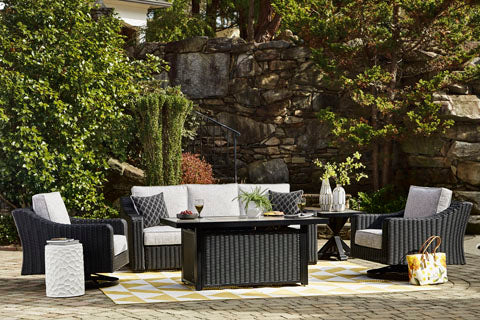 Beachcroft Black Outdoor Sofa Set