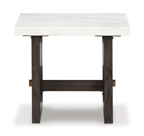 Burkhaus White and Dark Brown End Table