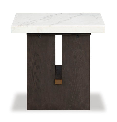 Burkhaus White and Dark Brown End Table