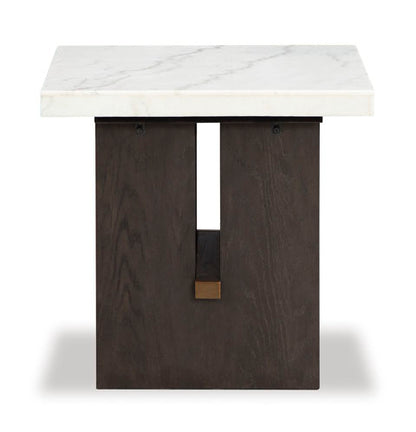 Burkhaus White and Dark Brown End Table
