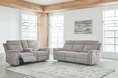 Barnsana Power Reclining Sofa and Loveseat Set