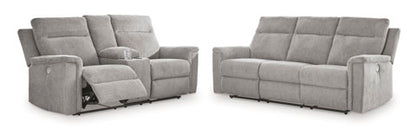 Barnsana Power Reclining Sofa and Loveseat Set