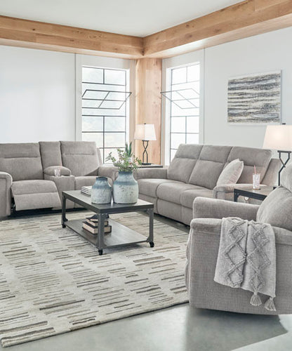 Barnsana Power Reclining Sofa and Loveseat Set