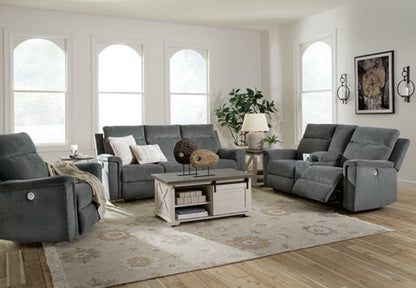 Barnsana Power Reclining Sofa and Loveseat Set