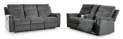 Barnsana Power Reclining Sofa and Loveseat Set