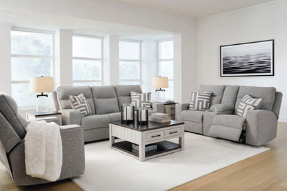 Biscoe Power Reclining Sofa and Loveseat Set